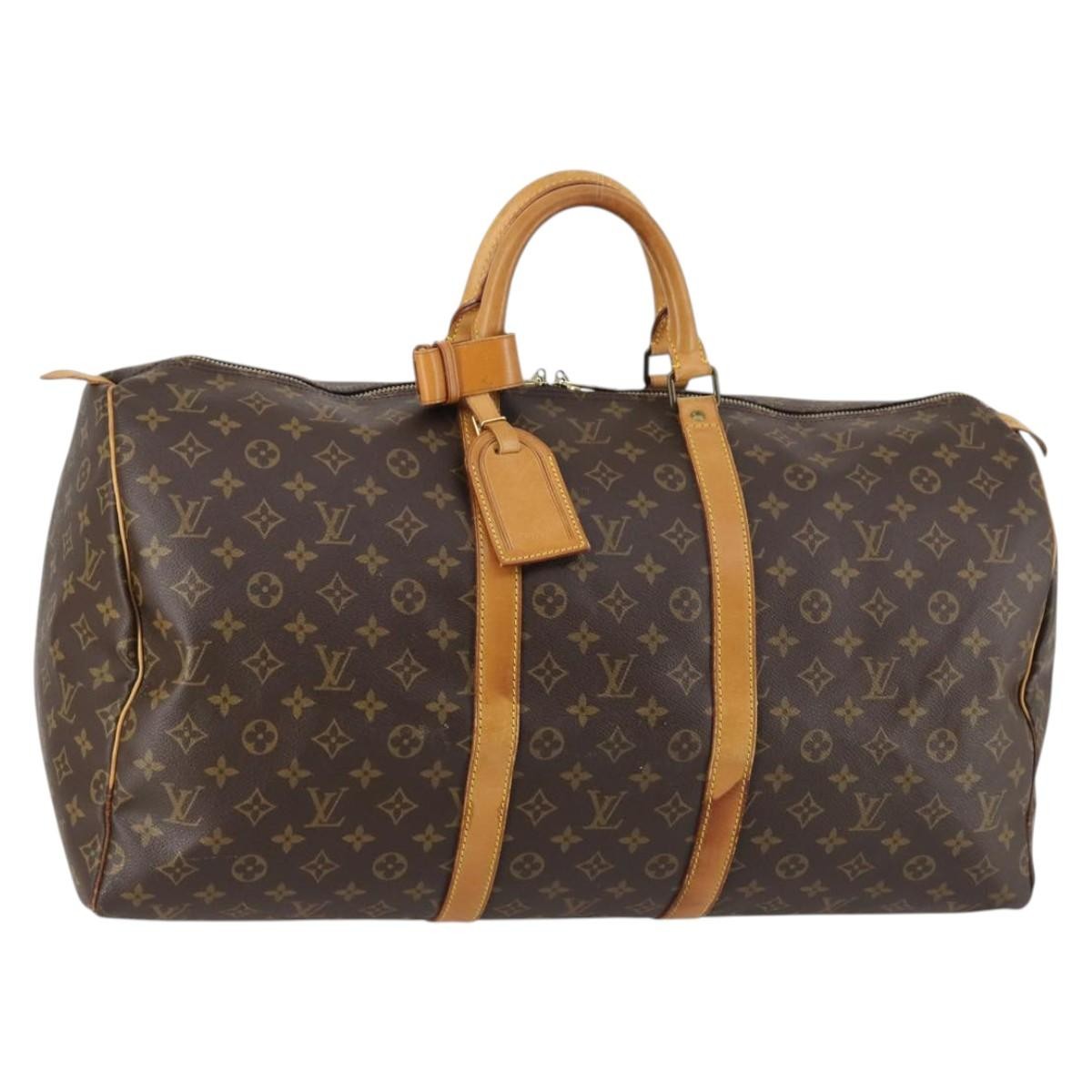 Louis Vuitton Keepall Bag Monogram Canvas Brown Canvas Travel Bag