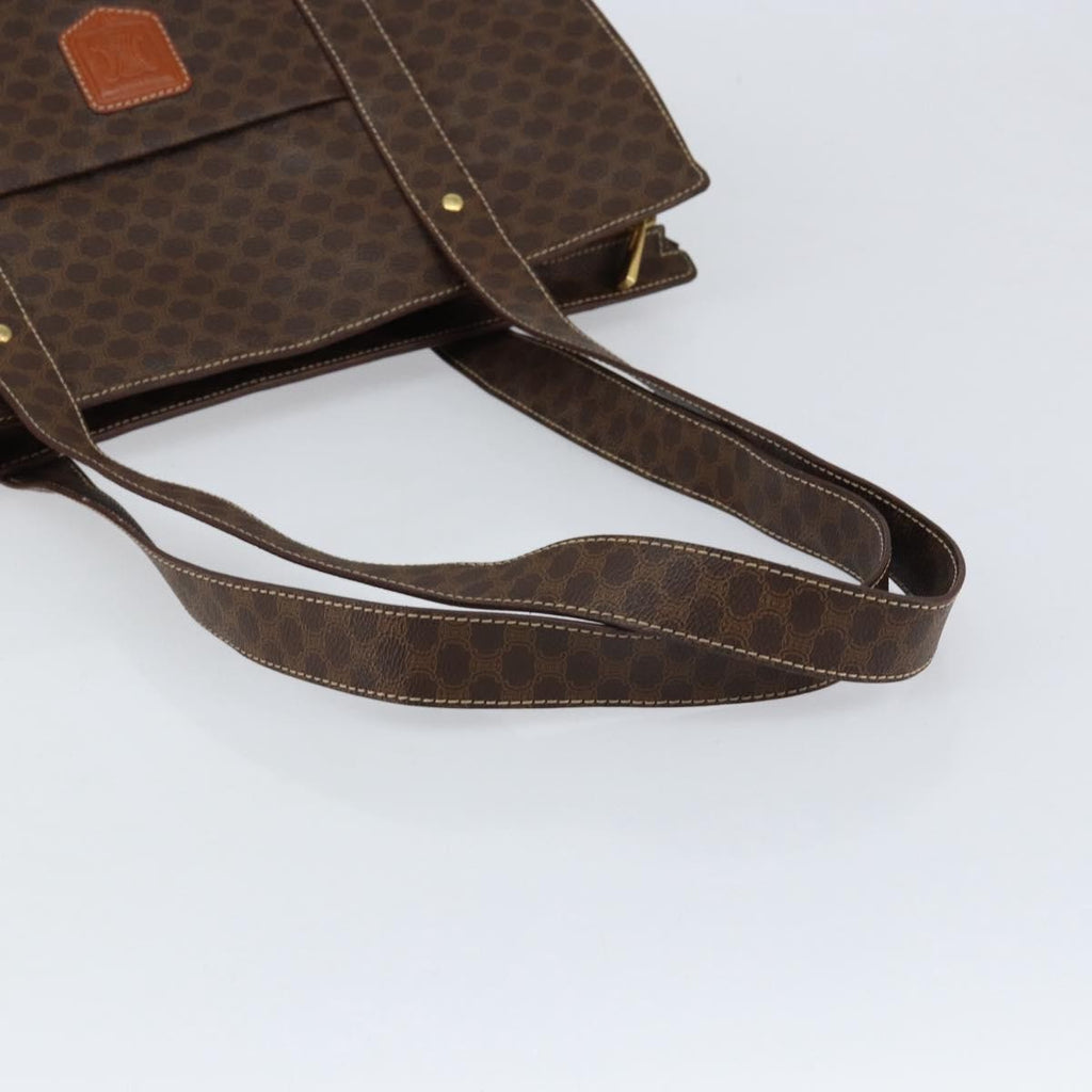 Celine Vintage Macadam Tote Bag Canvas Brown Canvas Tote Bag Bag