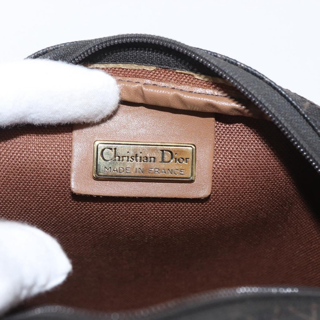 Christian Dior Vintage Honeycomb Shoulder Bag Canvas And Leather Black Canvas Shoulder Bag Bag (Pre-Owned)