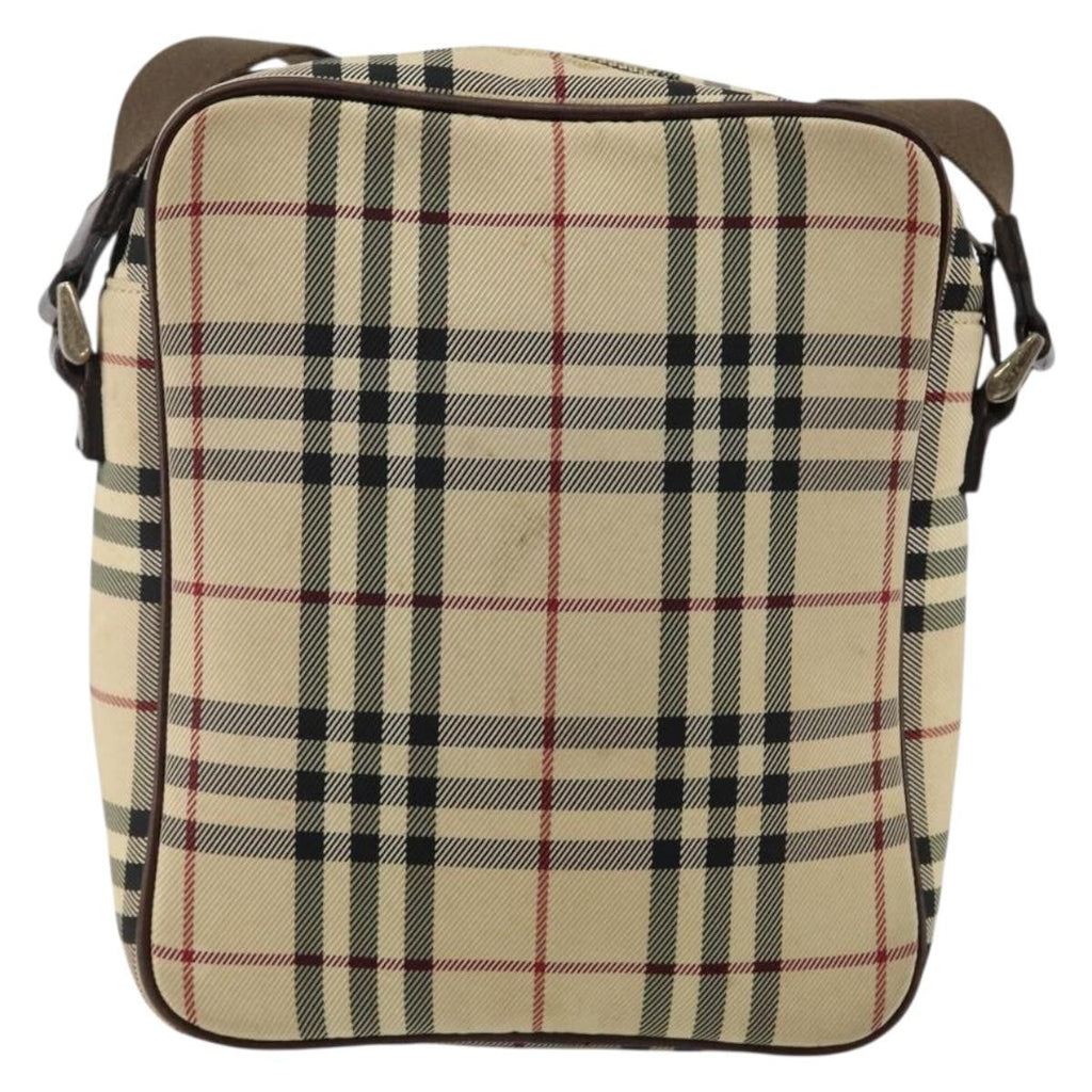 Burberry Zip Messenger Bag Nova Check Canvas And Leather Beige Canvas Shoulder Bag