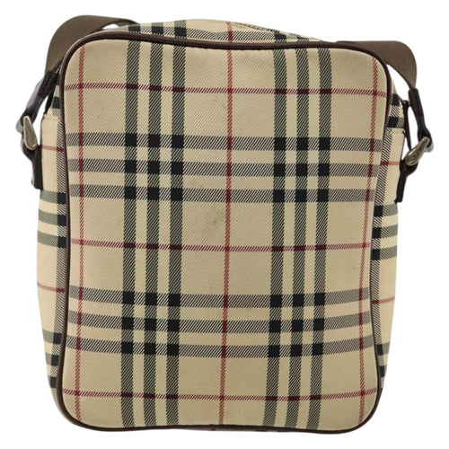 Burberry Zip Messenger Bag Nova Check Canvas And Leather Beige Canvas Shoulder Bag
