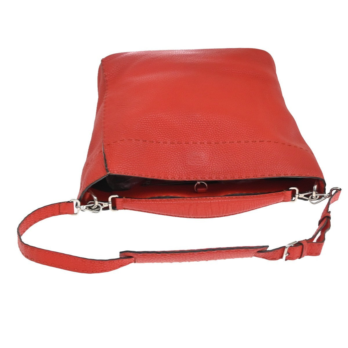 Fendi Selleria Anna Bucket Bag Leather Red Leather Tote Bag Bag
