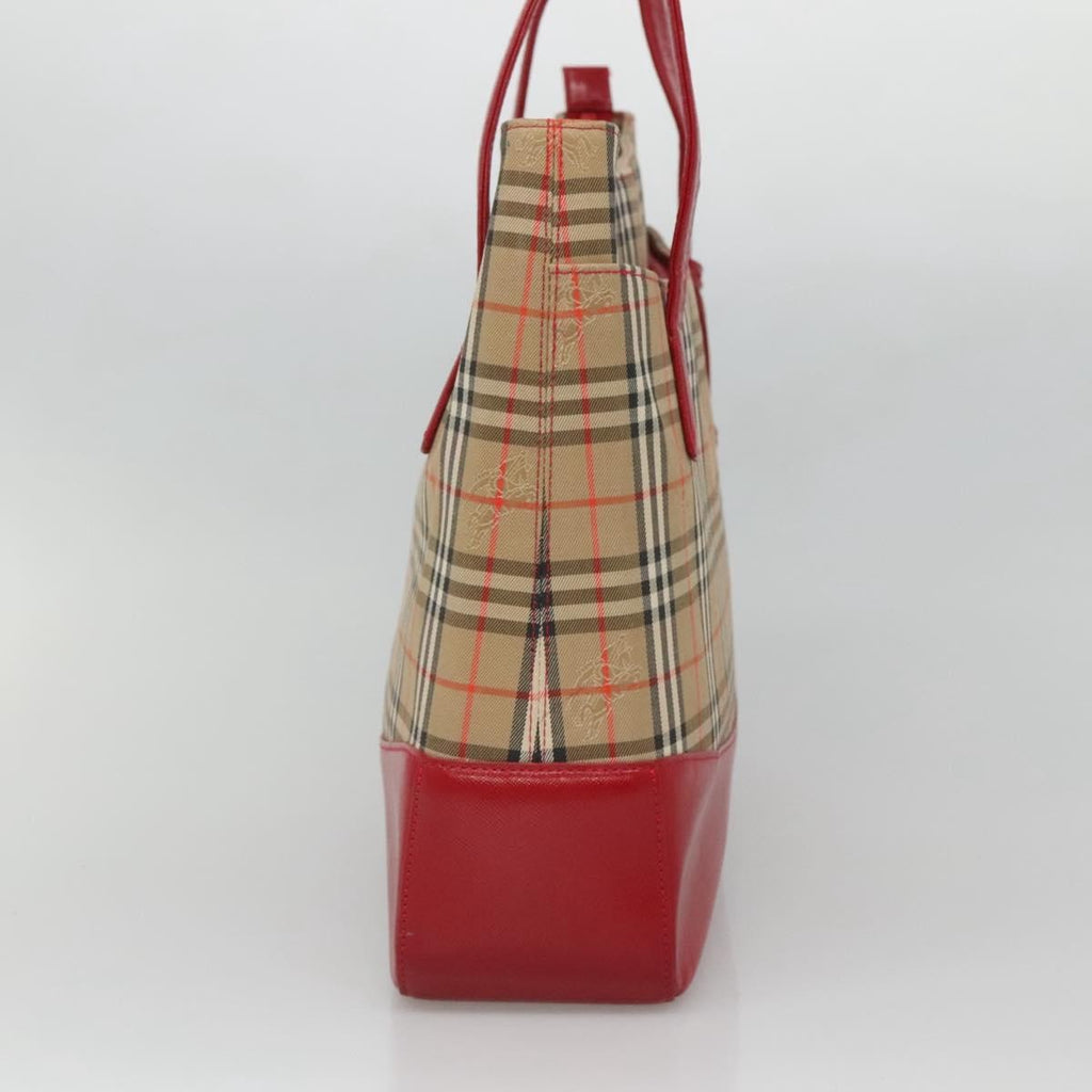 Burberry Nova Check Tote Canvas And Leather Beige Canvas Tote Bag