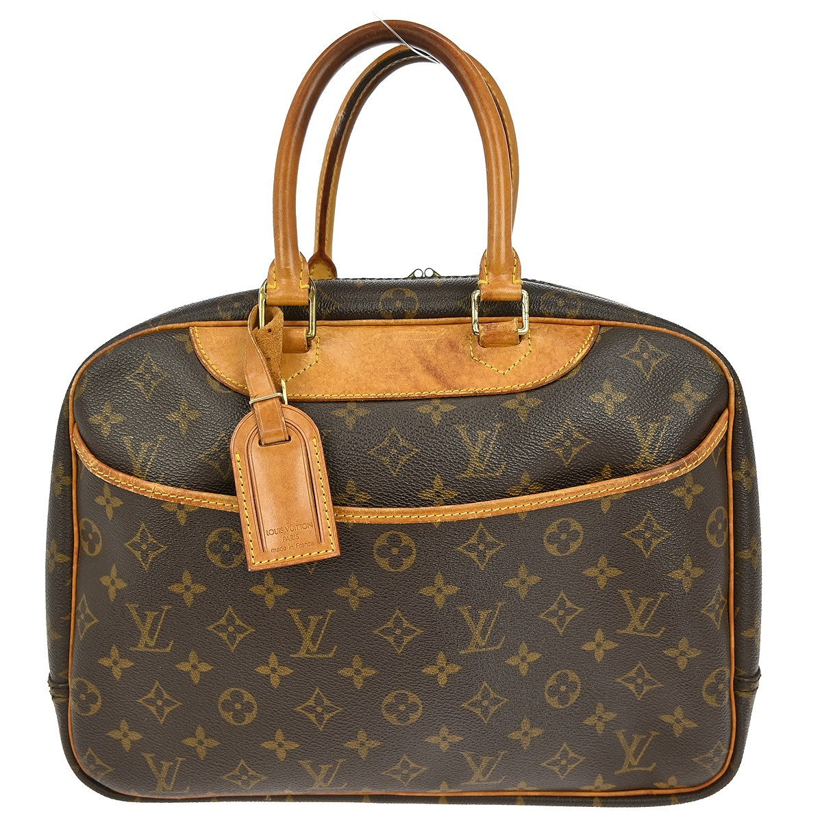 Louis Vuitton Deauville Handbag Monogram Canvas Brown Canvas Handbag