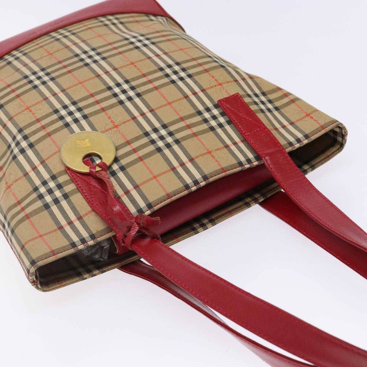 Burberry Nova Check Tote Canvas Check Pattern Beige Canvas Tote Bag