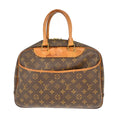 Louis Vuitton Deauville Handbag Monogram Canvas Brown Canvas Handbag