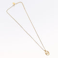 Christian Dior Cd Round Pendant Necklace Metal Gold Metal Necklace Jewelry (Pre-Owned)