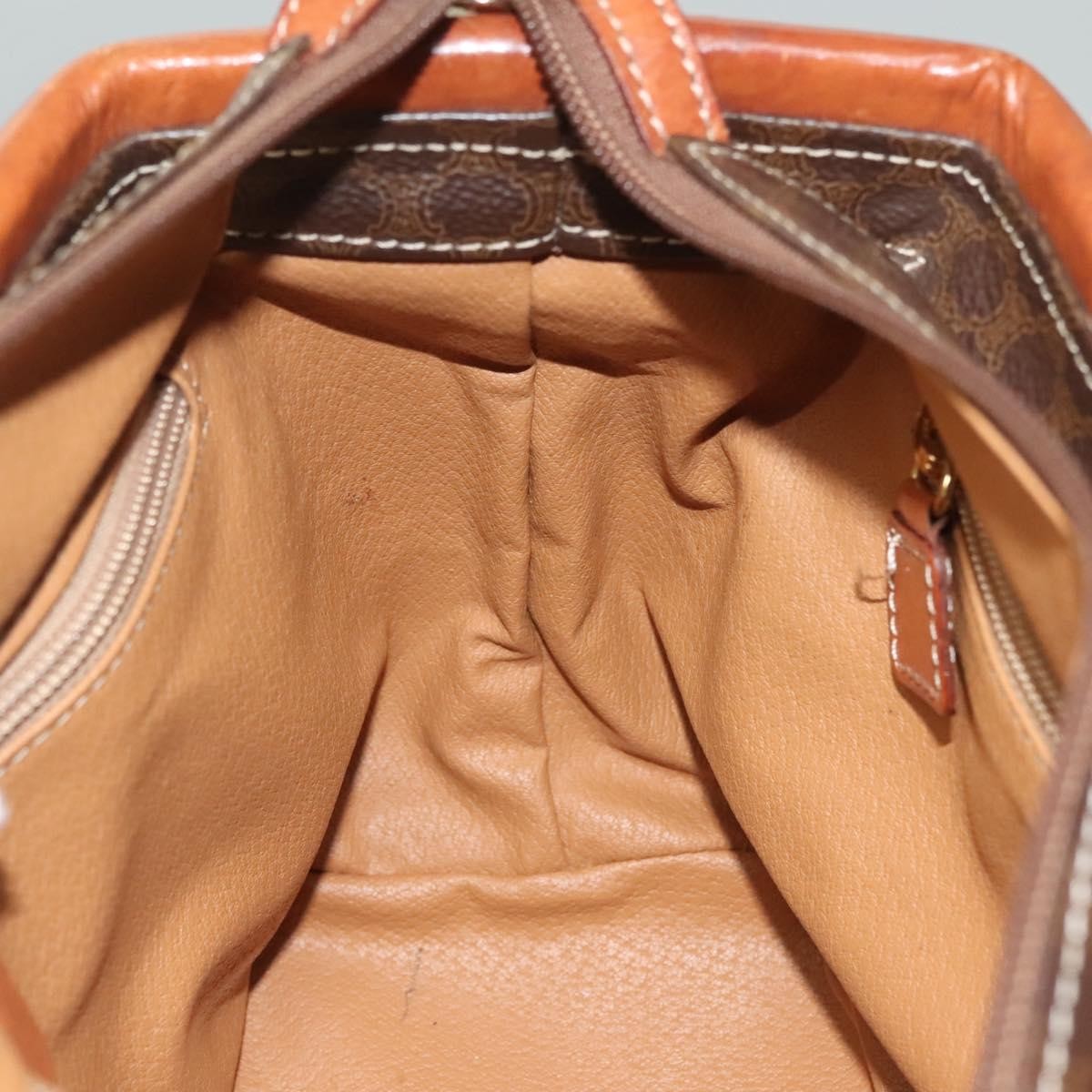 Celine Macadam Handbag Macadam With Leather Brown Canvas Handbag