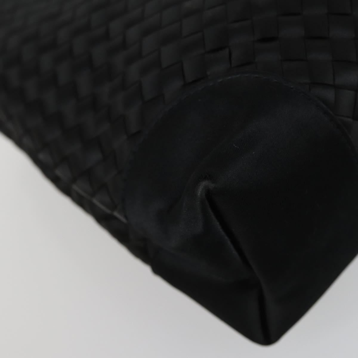 Bottega Veneta Intrecciato Handbag Satin Black Satin Handbag