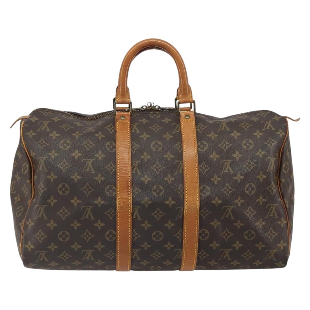 Louis Vuitton Keepall Bag Monogram Canvas Brown Canvas Travel Bag