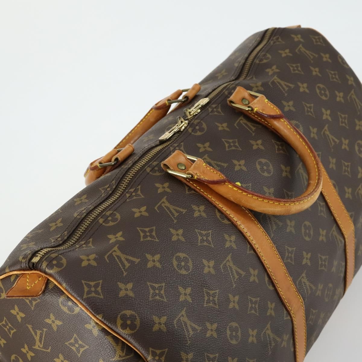 Louis Vuitton Keepall Bag Monogram Canvas Brown Canvas Travel Bag