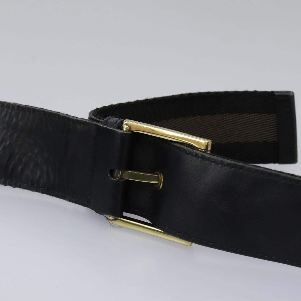Gucci Sherry Line Shoulder Bag Canvas Black Canvas Shoulder Bag Bag (Pre-Owned)