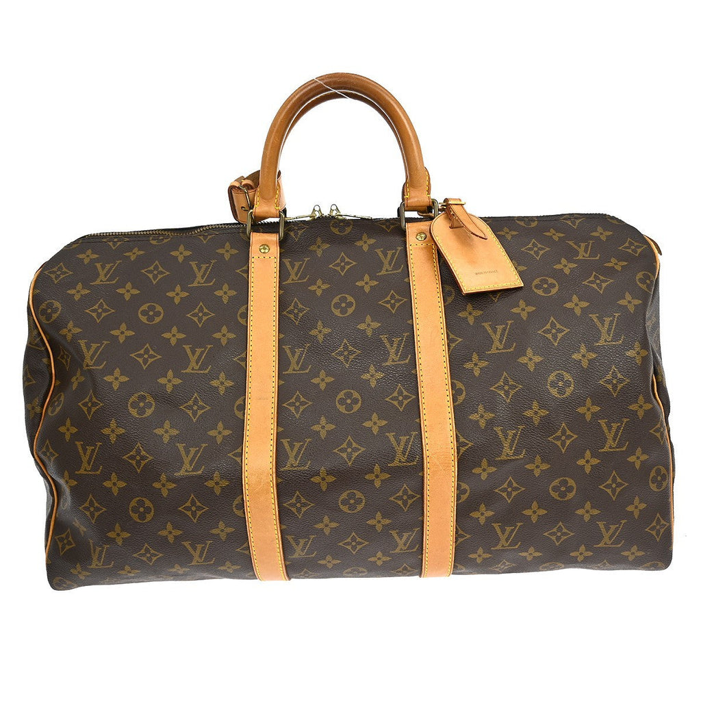 Louis Vuitton Keepall Bag Monogram Canvas Brown Canvas Travel Bag