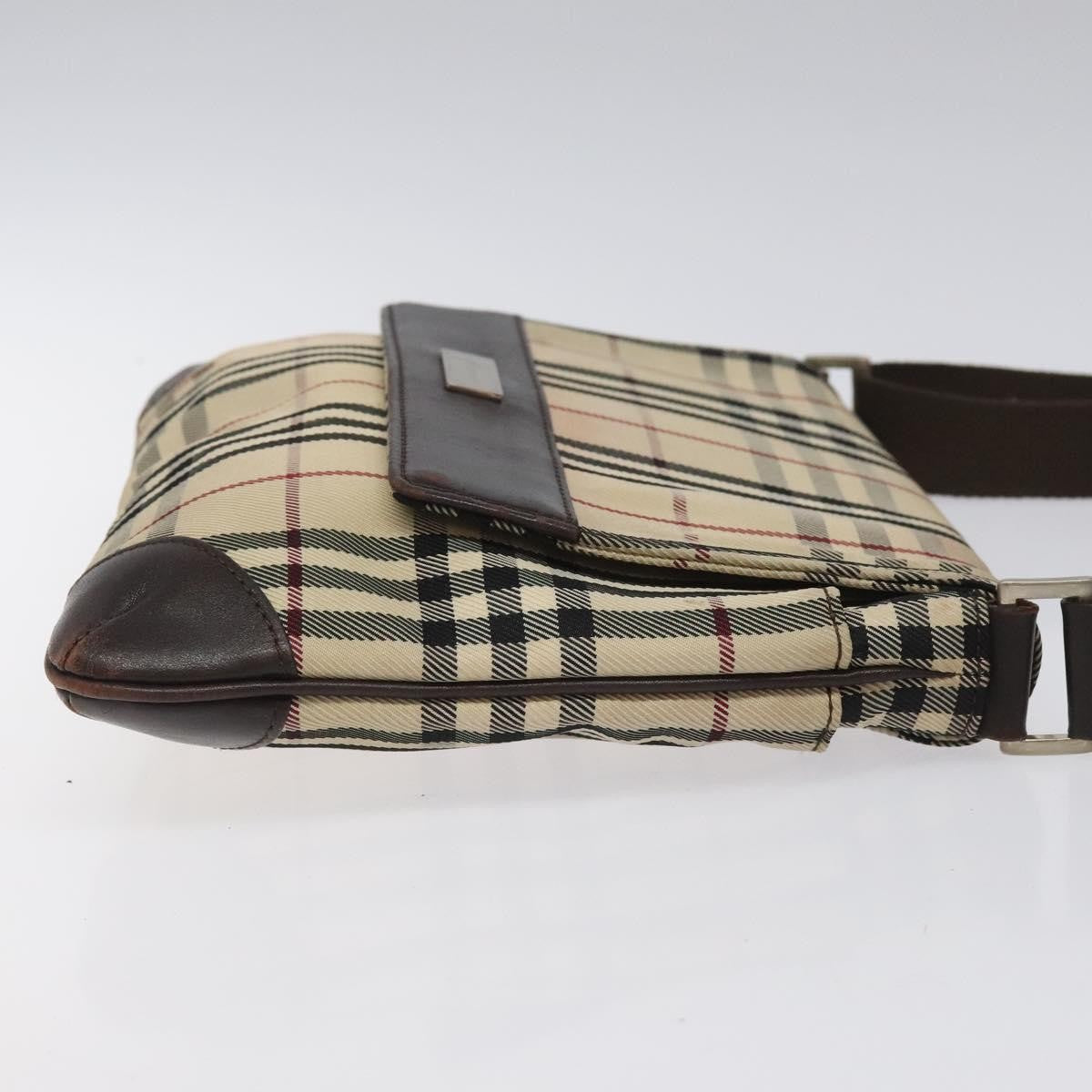 Burberry Nova Check Shoulder Bag Canvas And Leather Beige Canvas Shoulder Bag