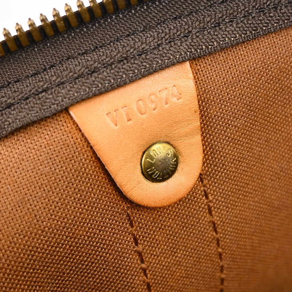 Louis Vuitton Keepall Bandouliere Bag Monogram Canvas Brown Canvas Handbag