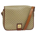 Celine Vintage Macadam Shoulder Bag Canvas And Leather Beige Canvas Shoulder Bag Bag