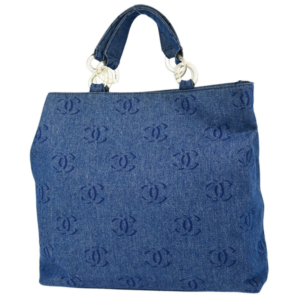 Chanel Vintage Cc Tote Denim Blue Denim_Jeans Tote Bag Bag