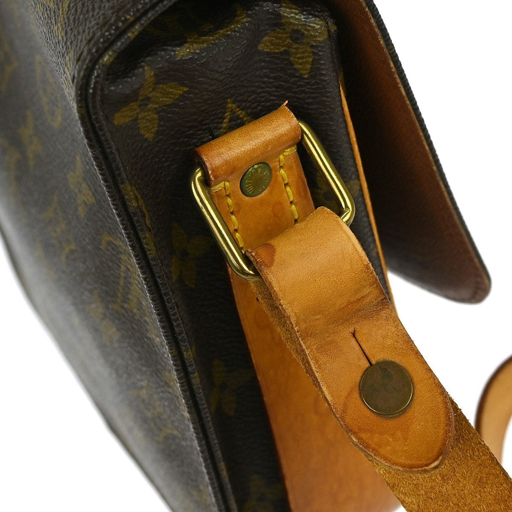 Louis Vuitton Cartouchiere Handbag Monogram Canvas Brown Canvas Shoulder Bag
