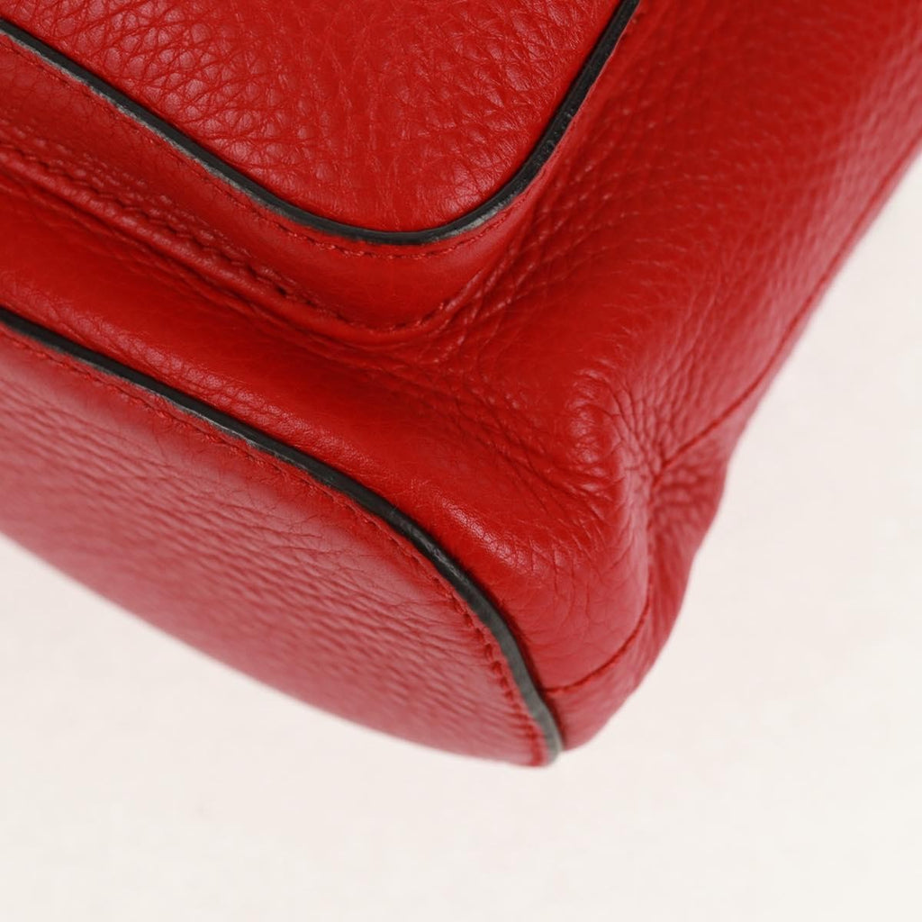 Gucci Bamboo Tassel Backpack Leather Red Leather Backpack Bag (Pre-Owned)