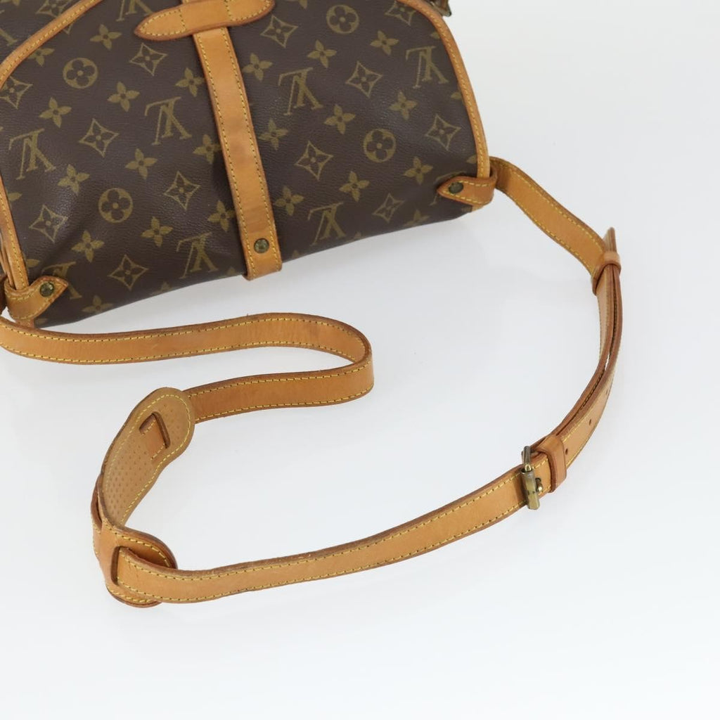 Louis Vuitton Saumur Handbag Monogram Canvas Brown Canvas Shoulder Bag