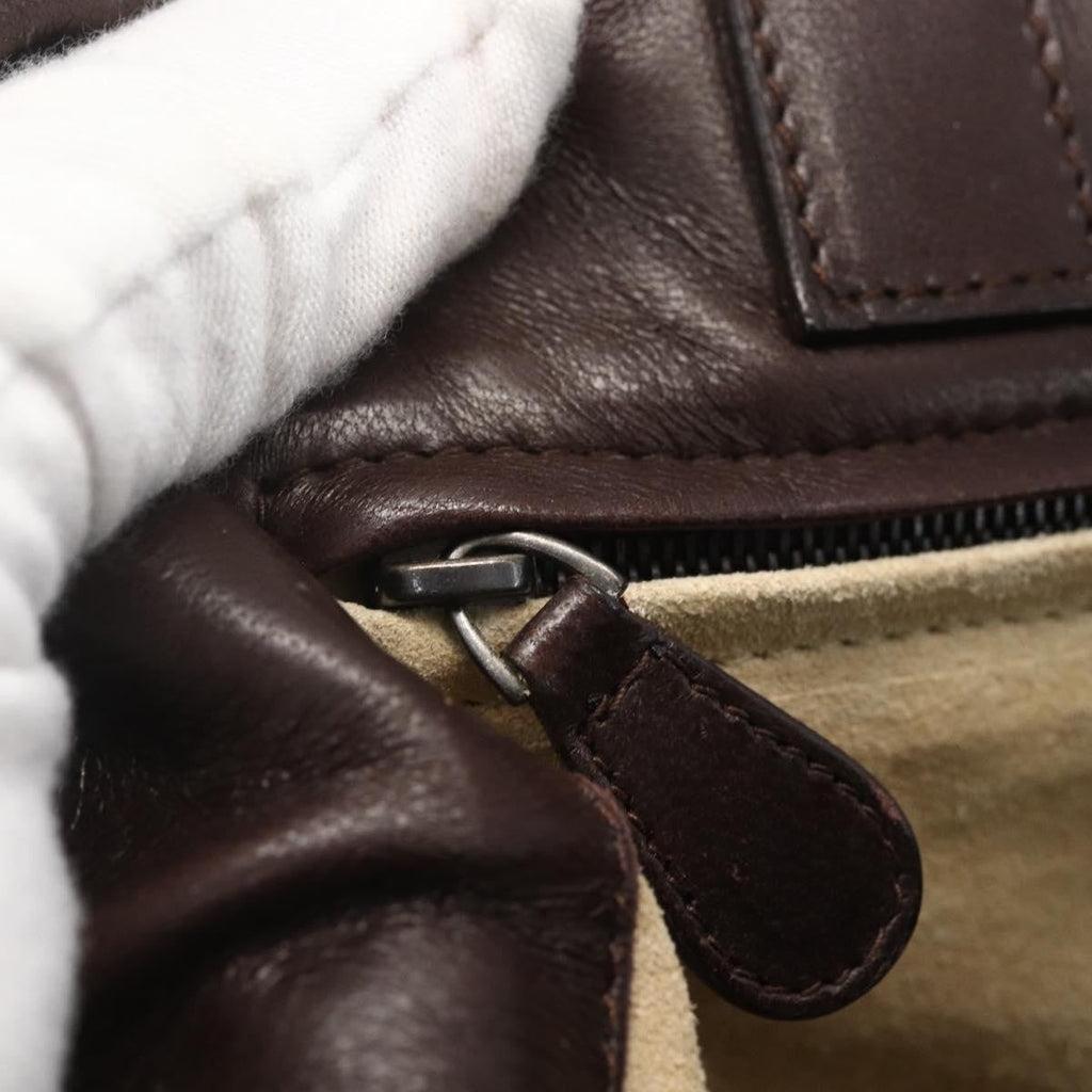 Bottega Veneta Intrecciato Handbag Leather Brown Leather Handbag