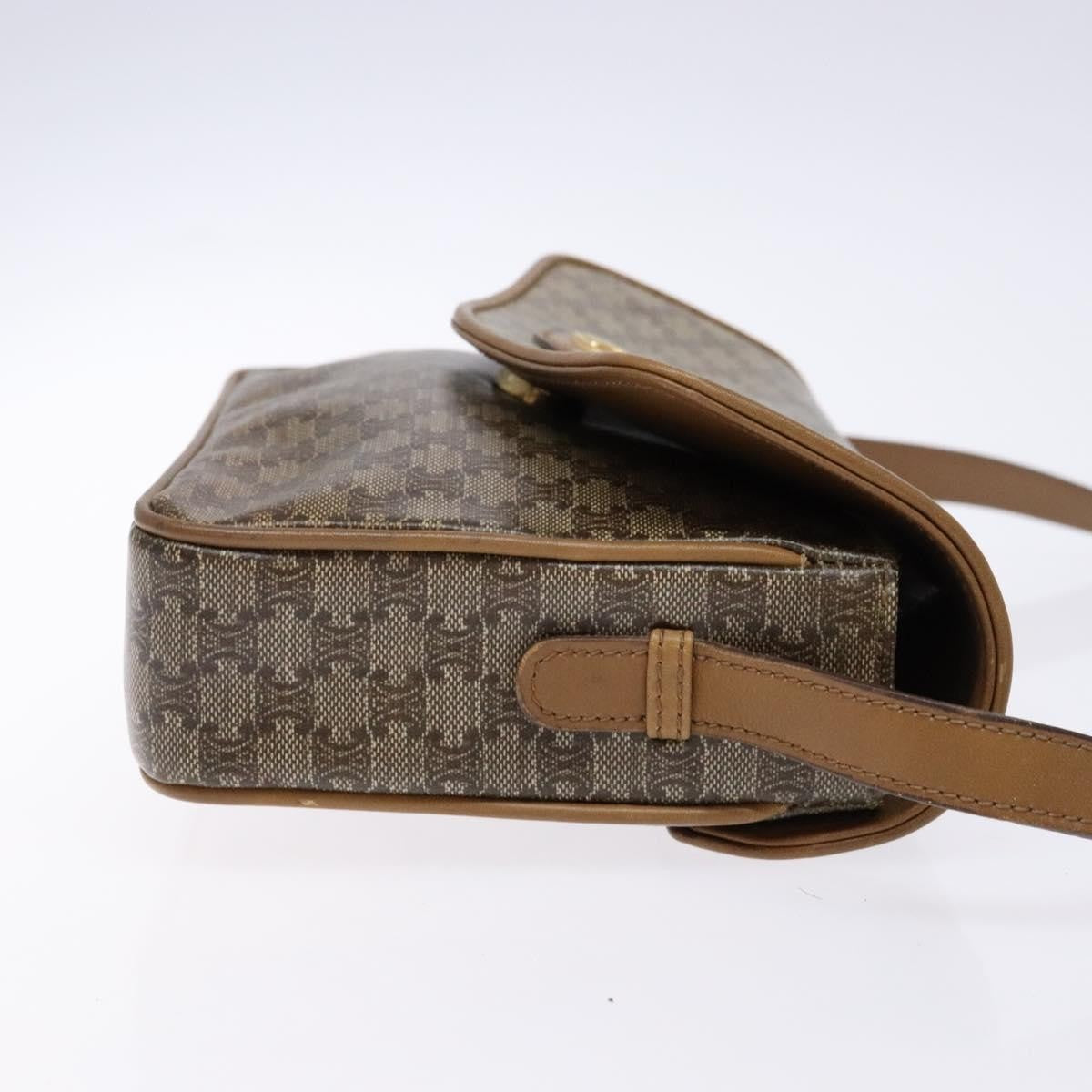 Celine Macadam Shoulder Bag Pvc Leather Beige Pvc Bag