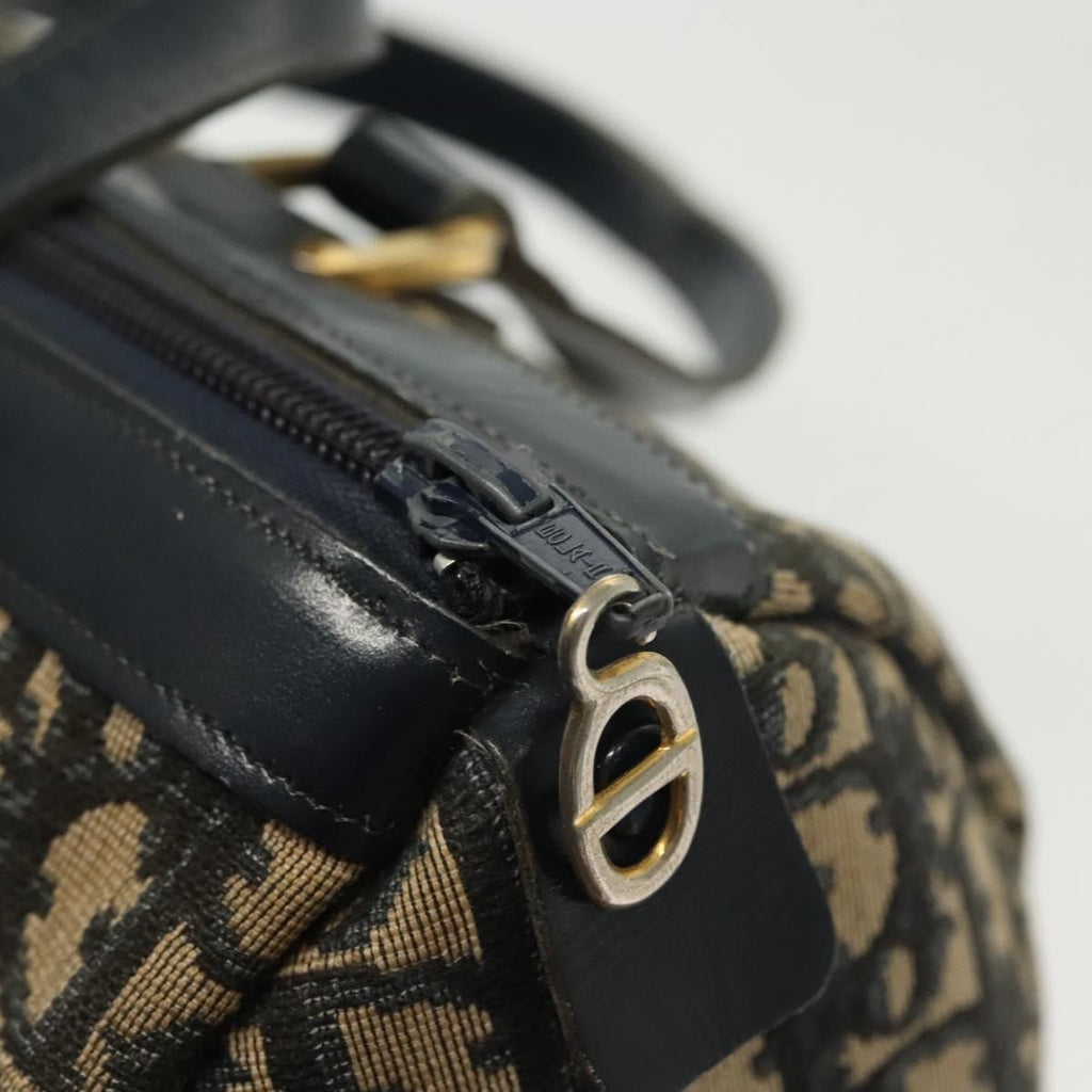 Christian Dior Vintage Trotter Boston Bag Diorissimo Canvas Navy Canvas Bag (Pre-Owned)