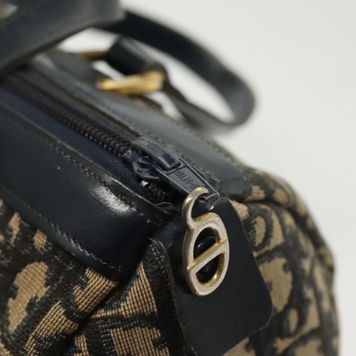 Christian Dior Vintage Trotter Boston Bag Diorissimo Canvas Navy Canvas Bag (Pre-Owned)