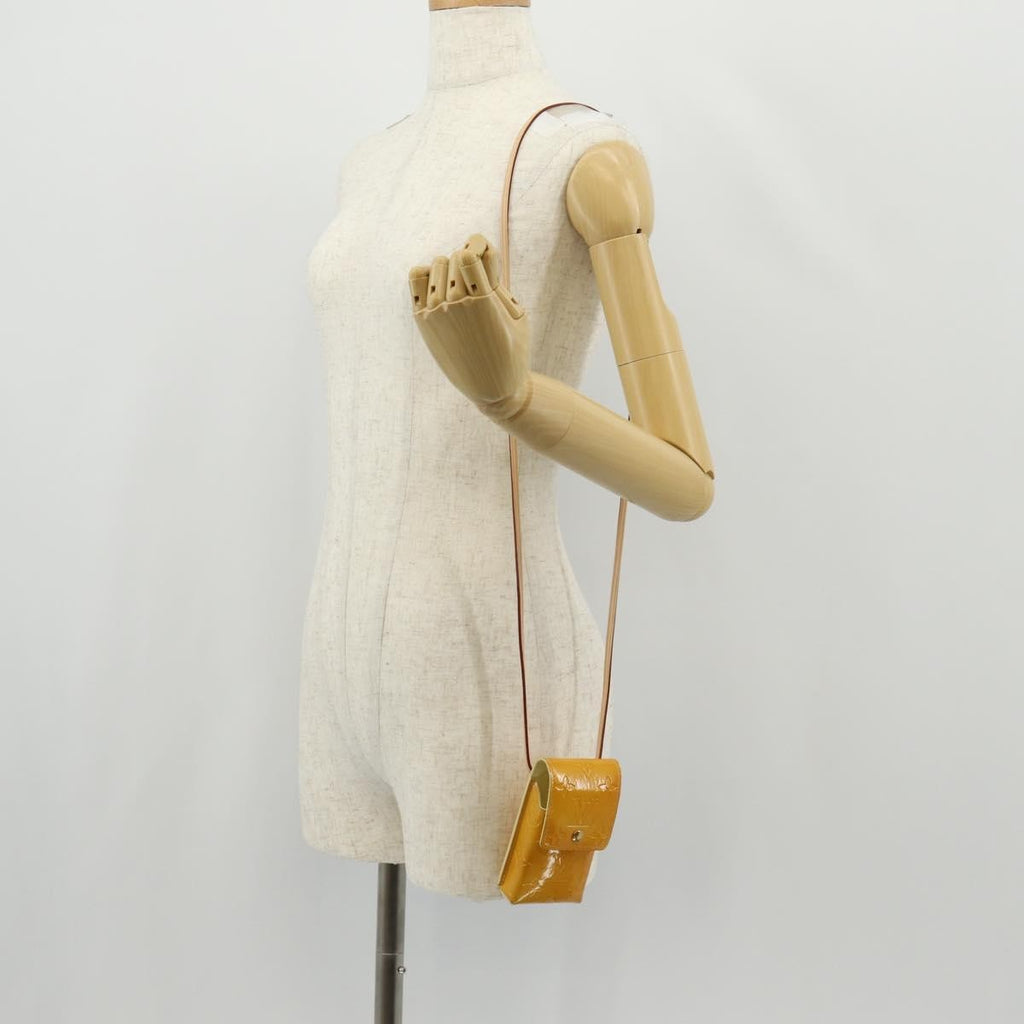 Louis Vuitton Walker Cigarette Case Holder Monogram Vernis Yellow Patent_Leather Clutche & Pouche Bag