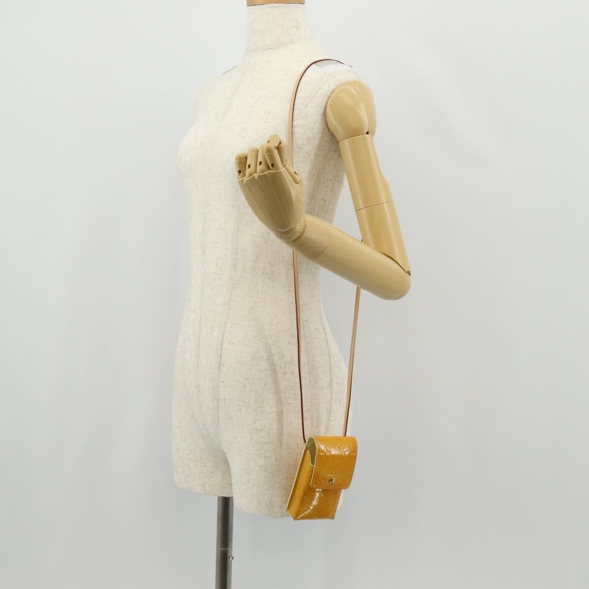 Louis Vuitton Walker Cigarette Case Holder Monogram Vernis Yellow Patent_Leather Clutche & Pouche Bag
