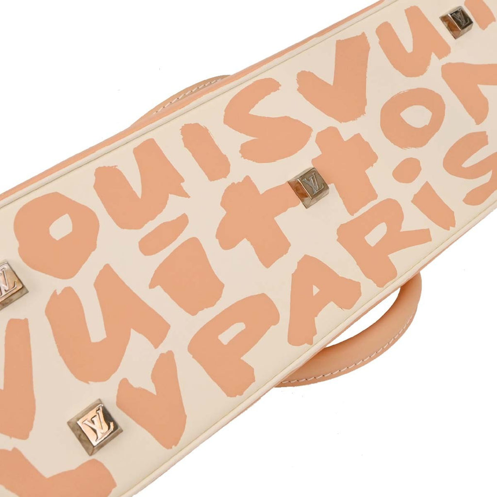 Louis Vuitton Alma Handbag Limited Edition Graffiti Leather Beige Leather Handbag