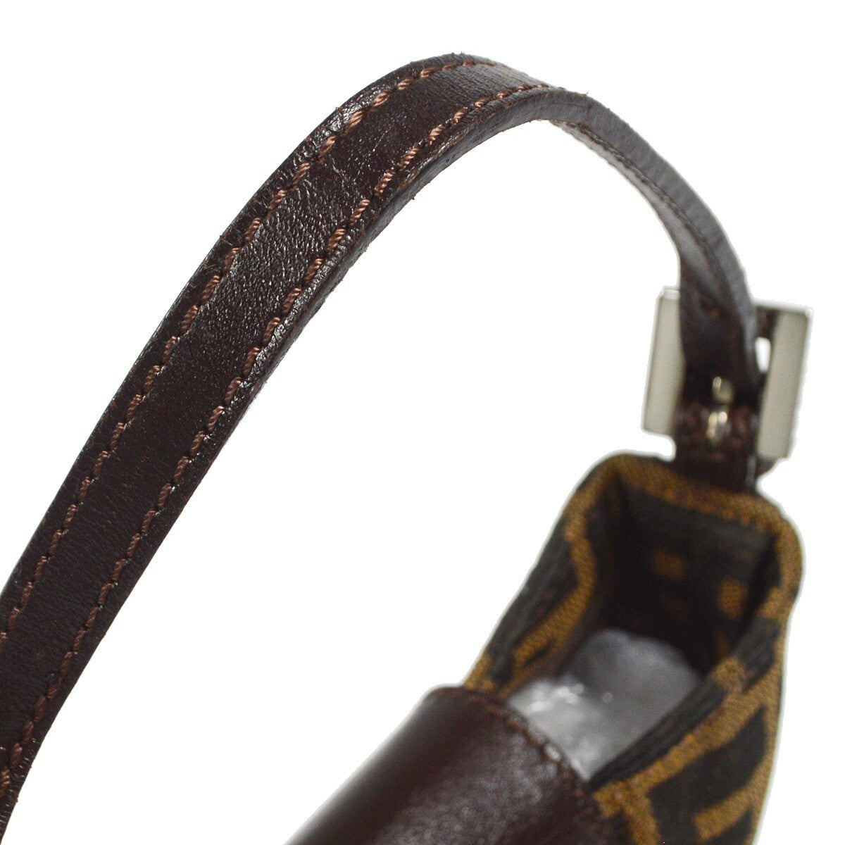 Fendi Vintage Croissant Bag Zucca Canvas Brown Canvas Handbag