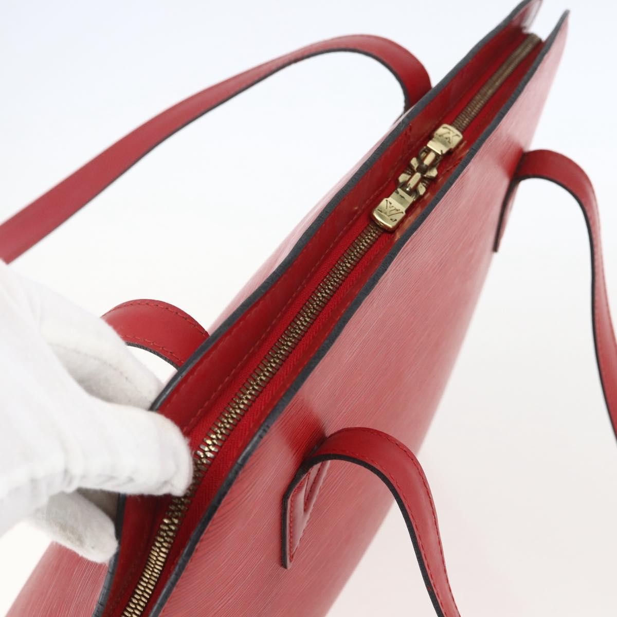 Louis Vuitton Lussac Handbag Epi Leather Red Leather Shoulder Bag