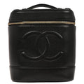 Chanel Vintage Timeless Cosmetic Case Caviar Black Leather Handbag