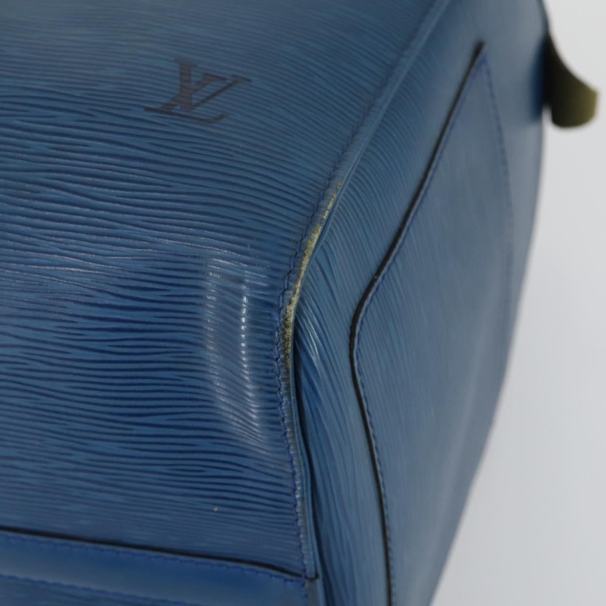 Louis Vuitton Keepall Bag Epi Leather Blue Leather Travel Bag