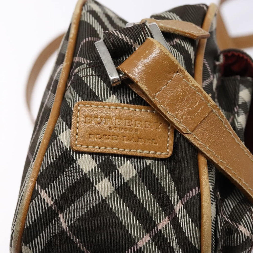 Burberry Nova Check Blue Label Canvas Brown Canvas Shoulder Bag