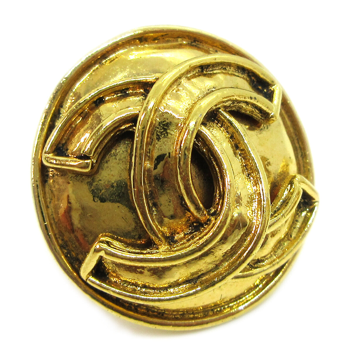 Chanel Cc Button Clip-On Earrings Metal Gold Gold_Plated Earrings Jewelry
