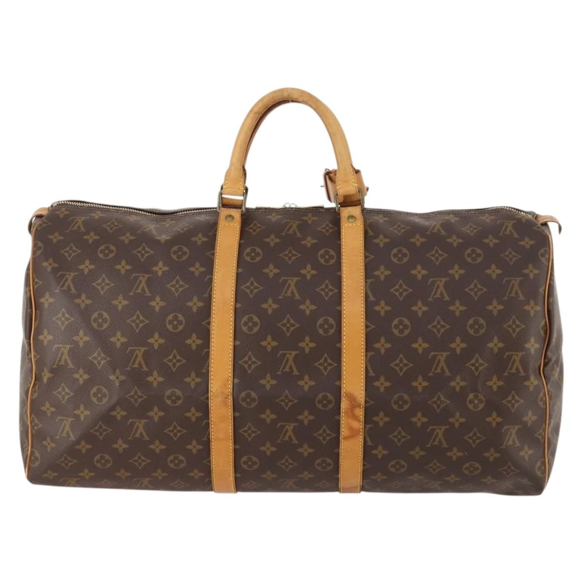 Louis Vuitton Keepall Bag Monogram Canvas Brown Canvas Travel Bag