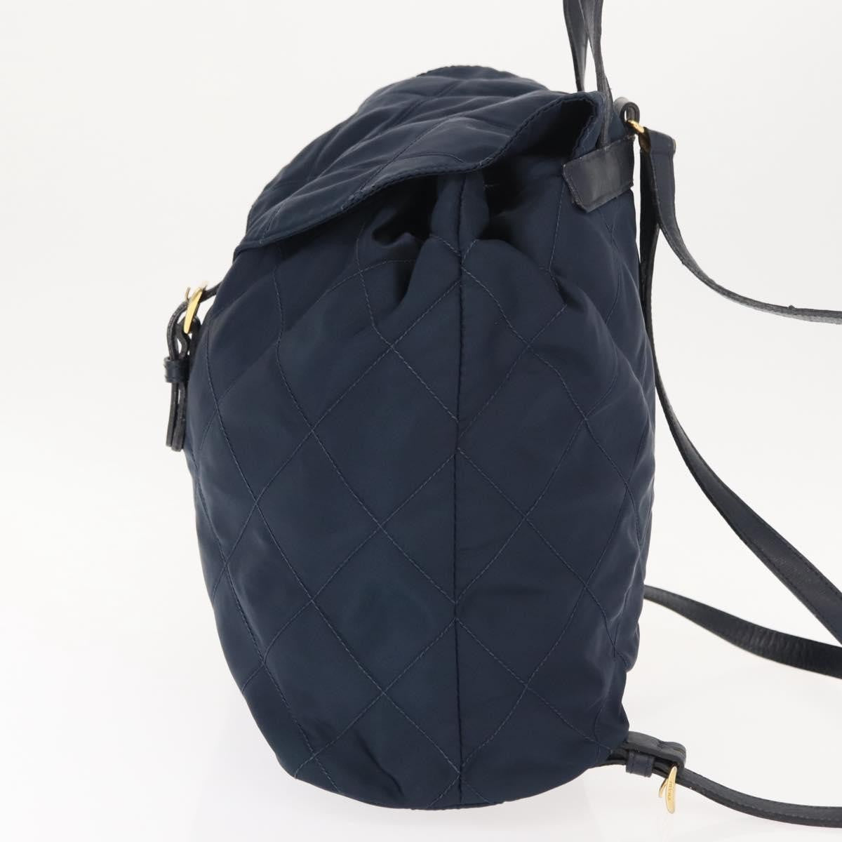 Prada Buckle Backpack Quilted Tessuto Navy Nylon Backpack Bag
