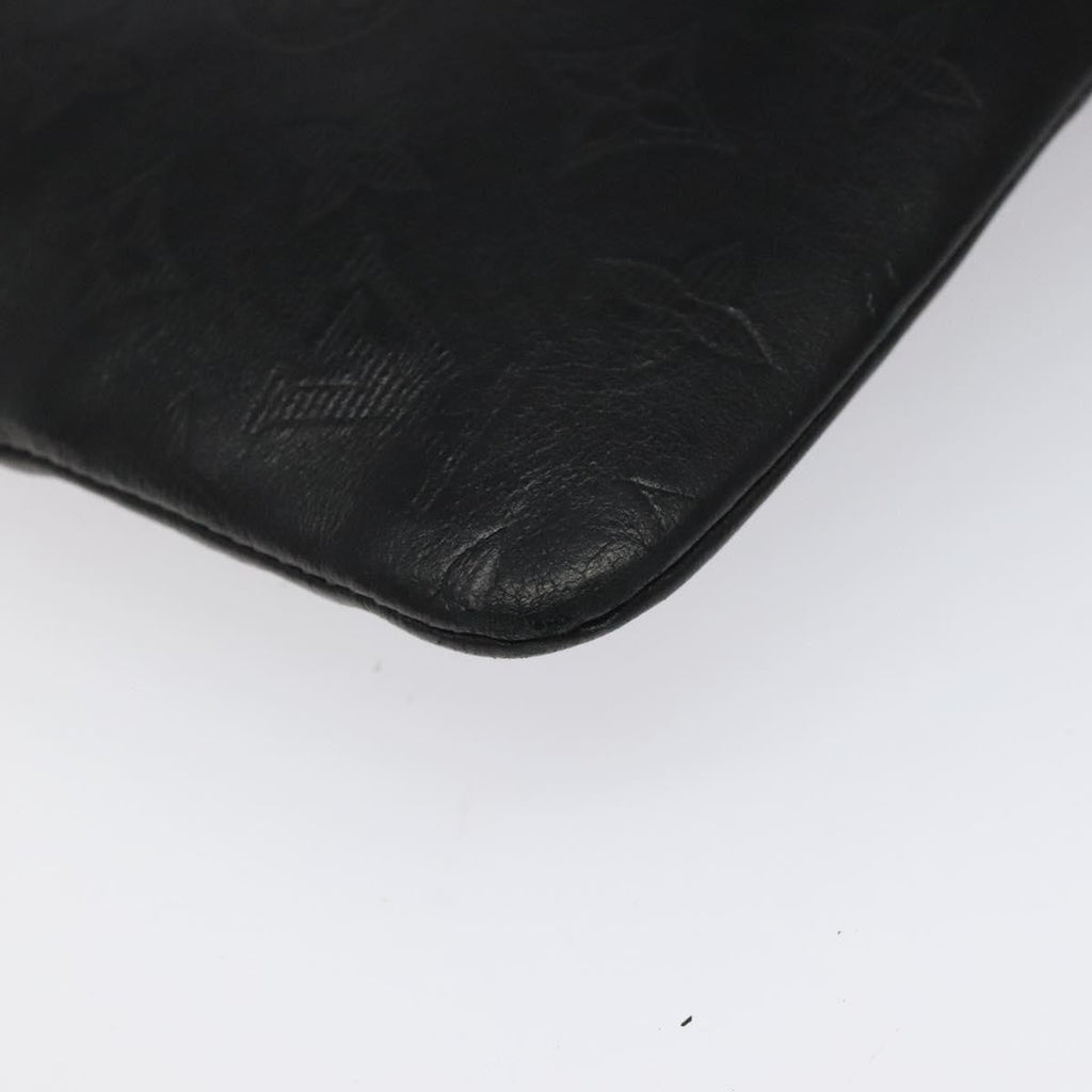 Louis Vuitton Discovery Pochette Monogram Shadow Leather Black Leather Bag