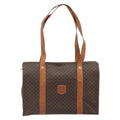 Celine Vintage Macadam Handbag Canvas And Leather Brown Canvas Tote Bag Bag
