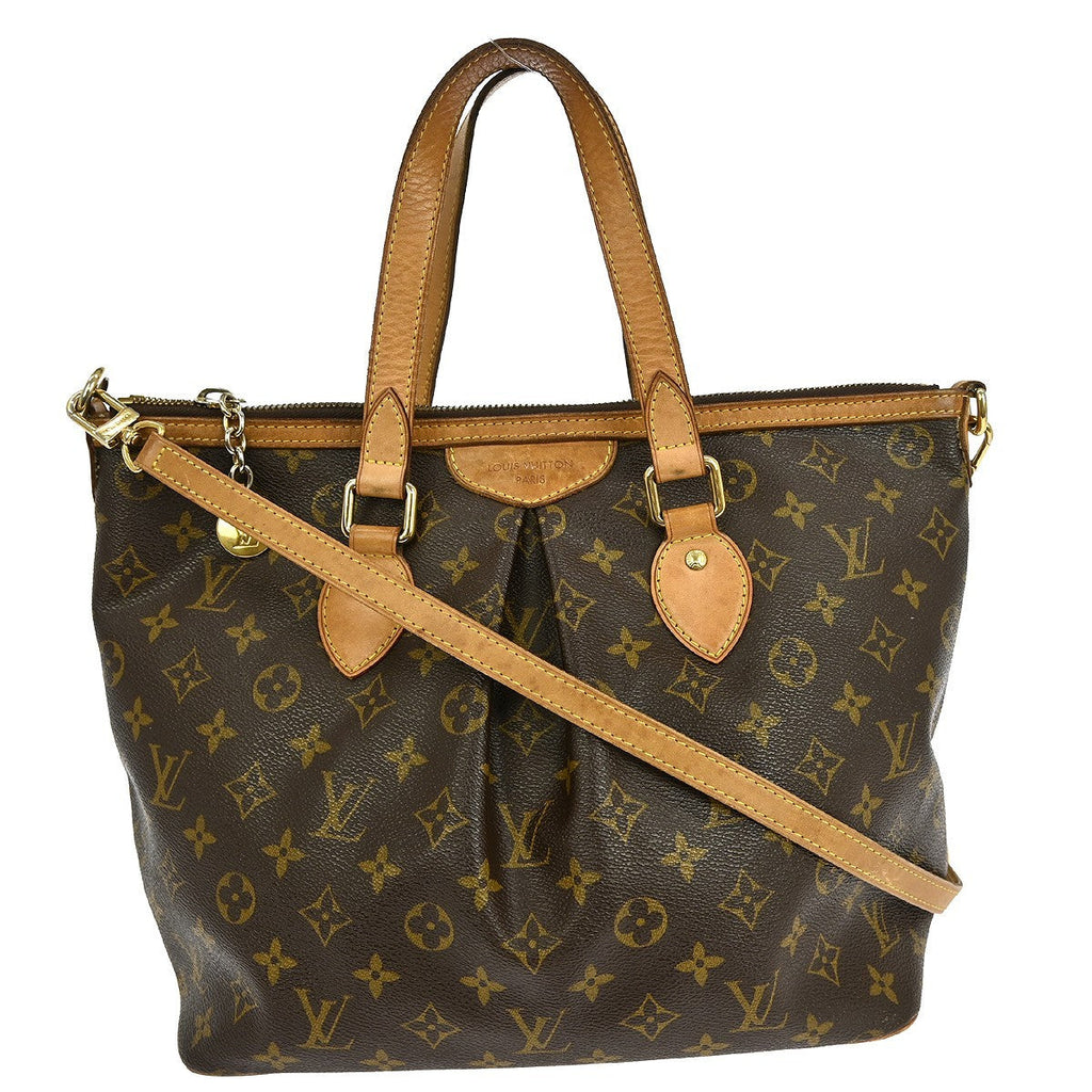 Louis Vuitton Palermo Handbag Monogram Canvas Brown Canvas Tote Bag