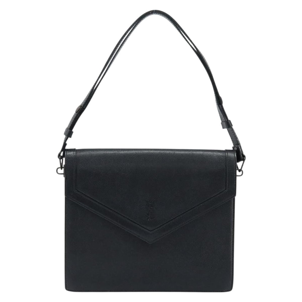 Saint Laurent Vintage Handbag Leather Black Leather Handbag (Pre-Owned)