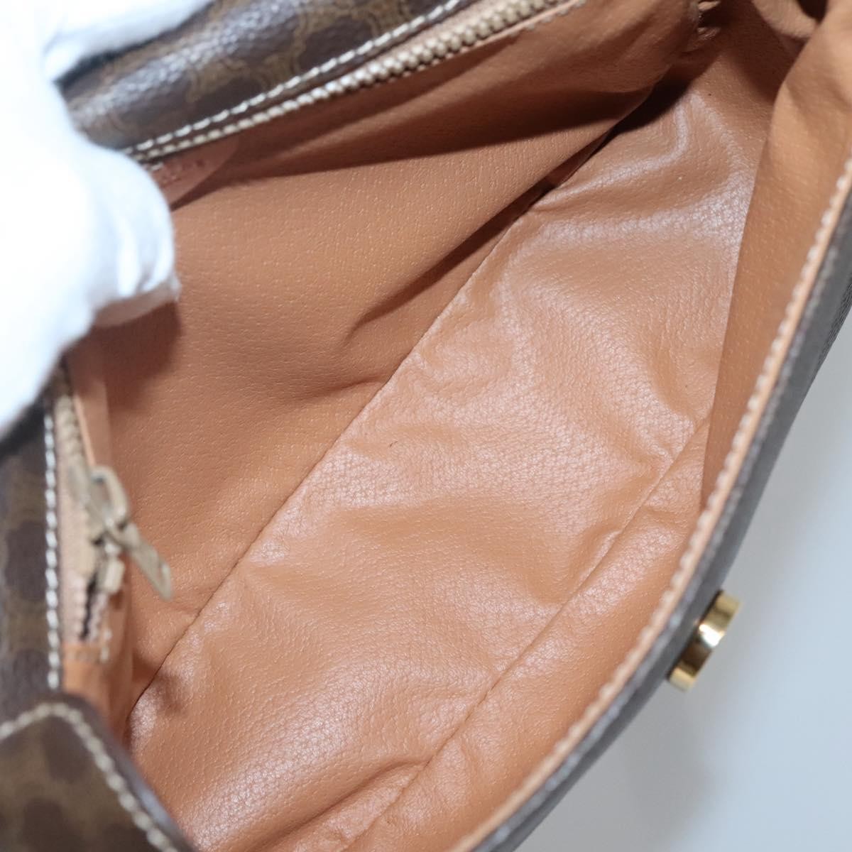 Celine Vintage Macadam Shoulder Bag Canvas And Leather Brown Canvas Shoulder Bag Bag