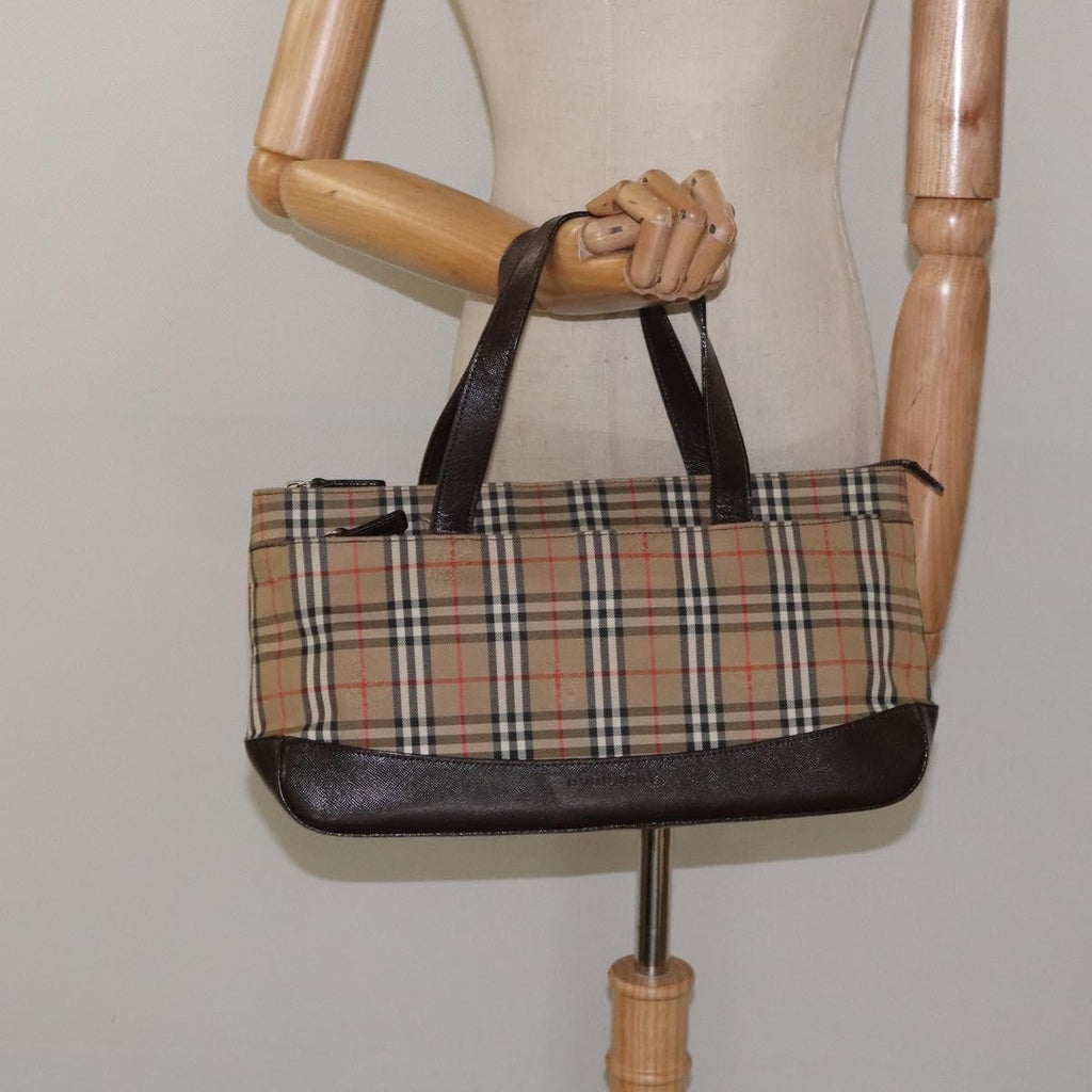 Burberry Nova Check Handbag Nova Check Canvas And Leather Beige Canvas Handbag