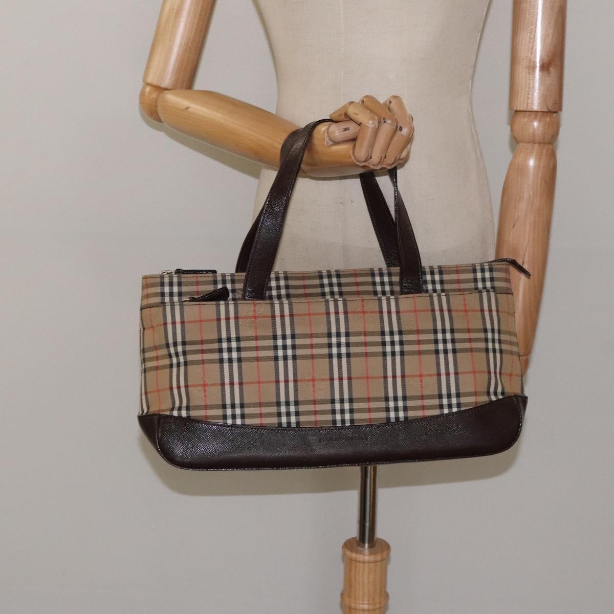 Burberry Nova Check Handbag Nova Check Canvas And Leather Beige Canvas Handbag