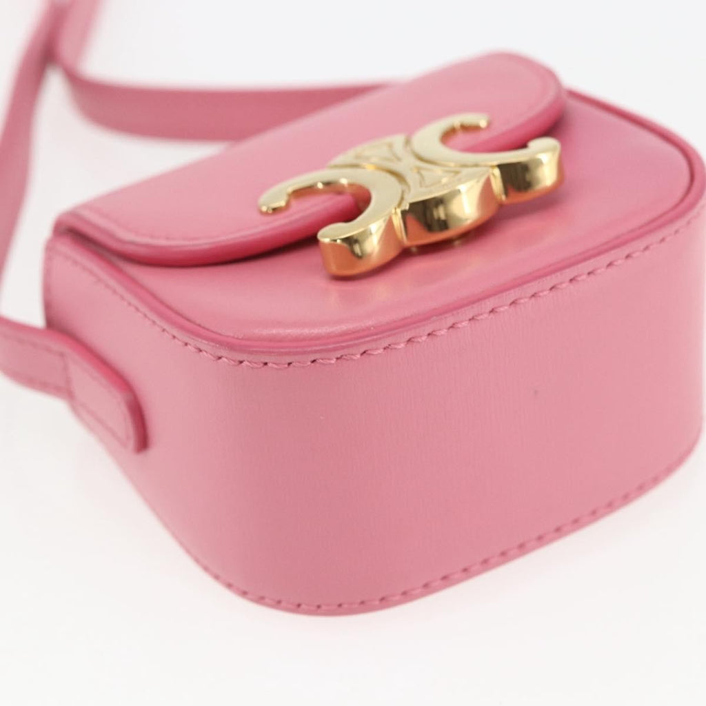 Celine Triomphe Shoulder Bag Smooth Calfskin Pink Leather Shoulder Bag Bag