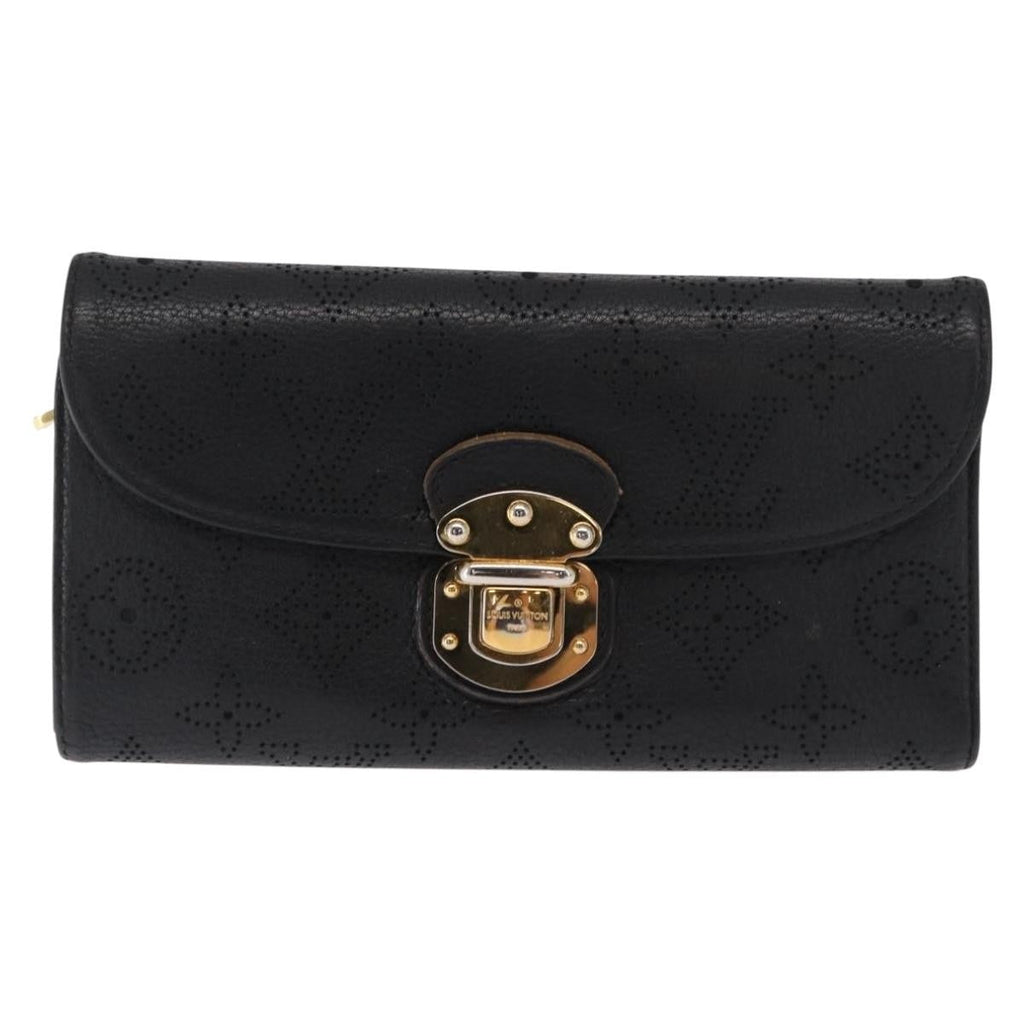 Louis Vuitton Amelia Wallet Mahina Leather Black Leather Wallets Accessory