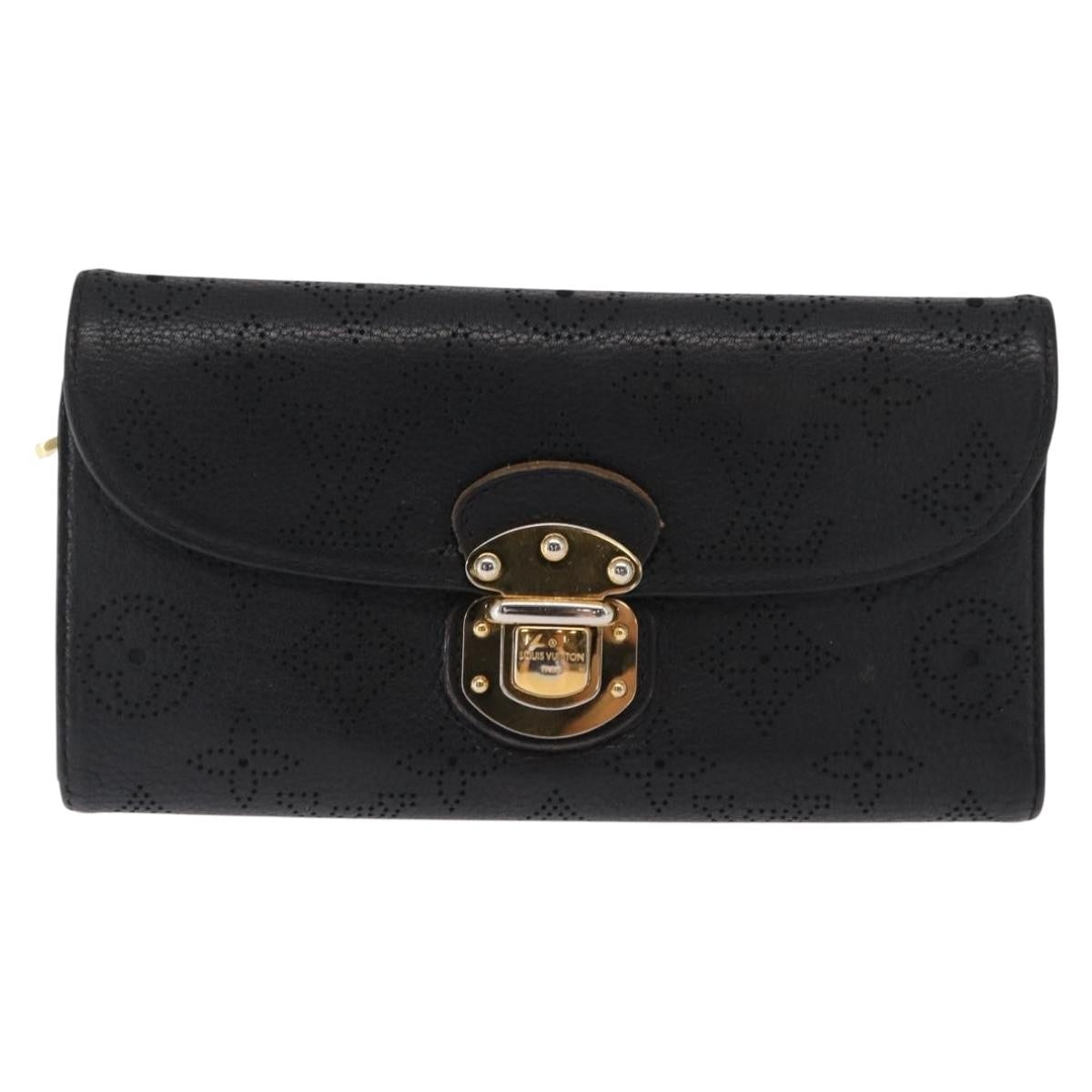 Louis Vuitton Amelia Wallet Mahina Leather Black Leather Wallets Accessory