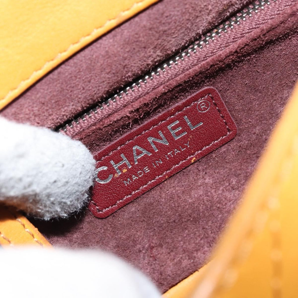 Chanel Chain Flap Bag Quilted Leather Orange Leather Shoulder Bag Bag